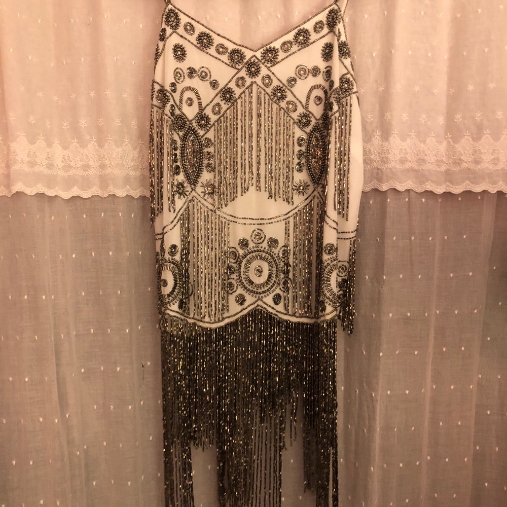 Miss Selfridge Beaded white top